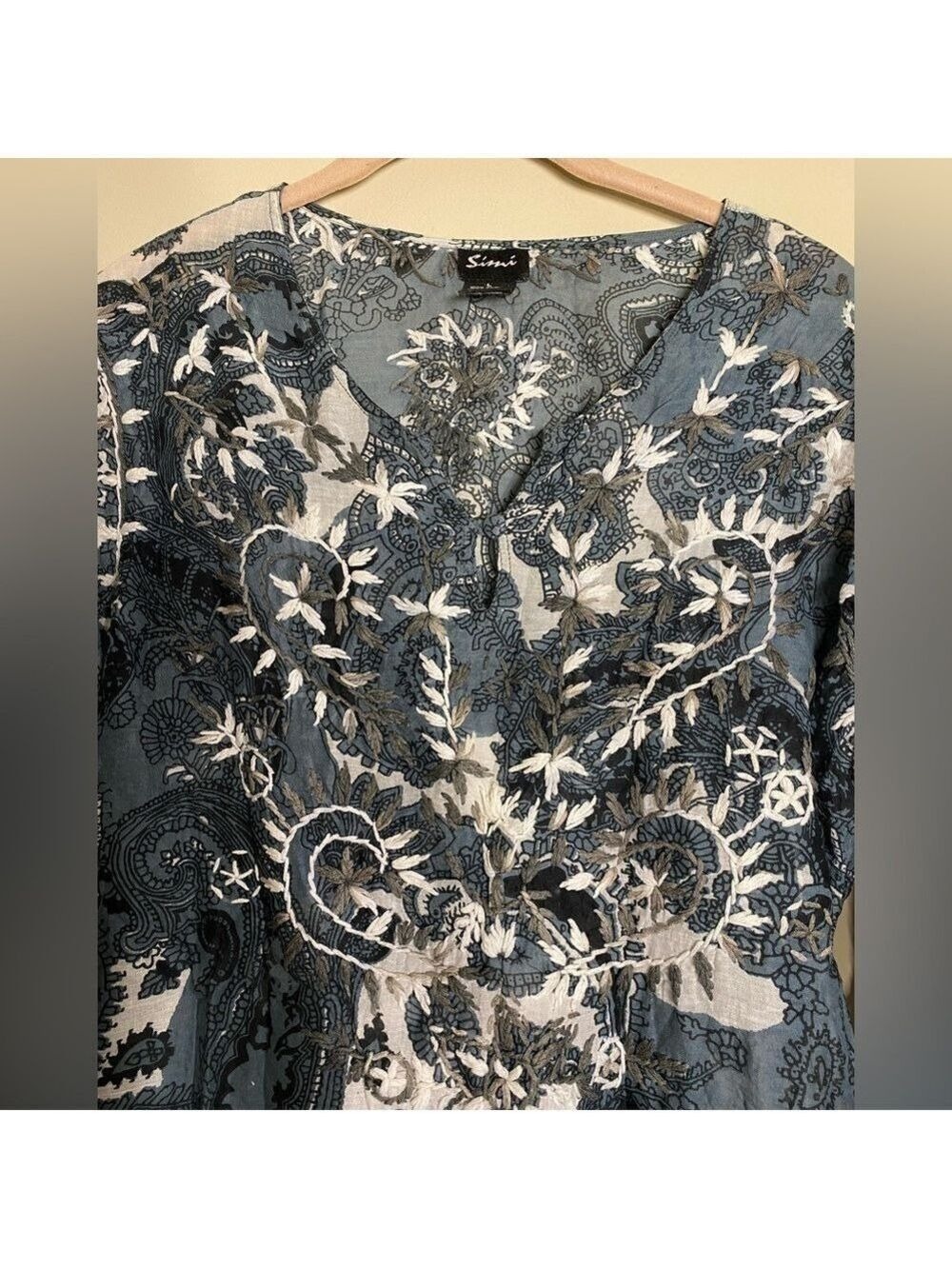 Sivani Black and White Cotton Tunic L
